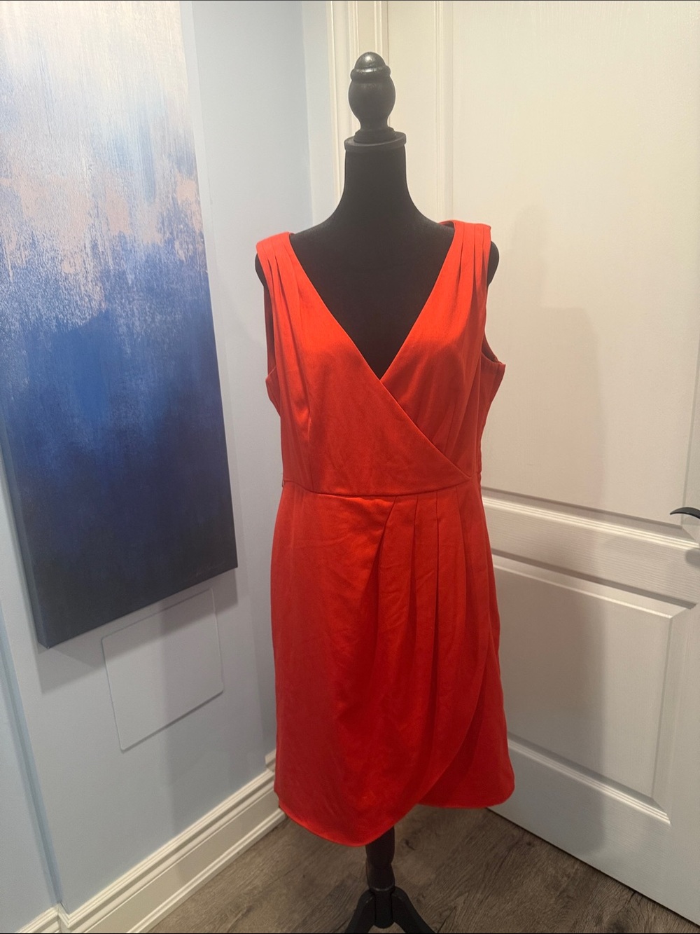 H&M Vibrant Red Sleeveless Wrap-Style Mini Dress